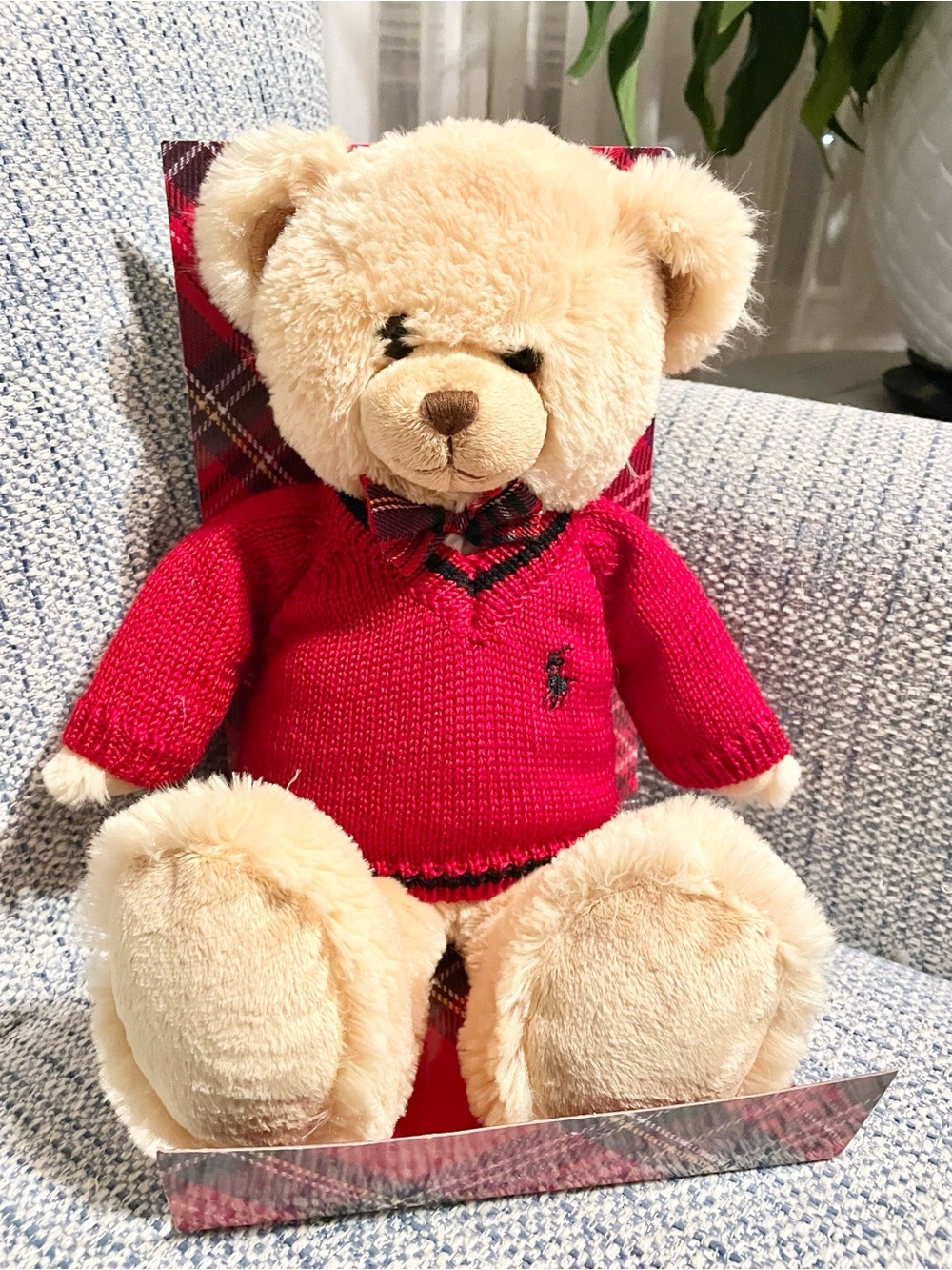 NEW- 2007 Polo by Ralph Lauren Teddy Bear In Red Sweater Collectible Plush